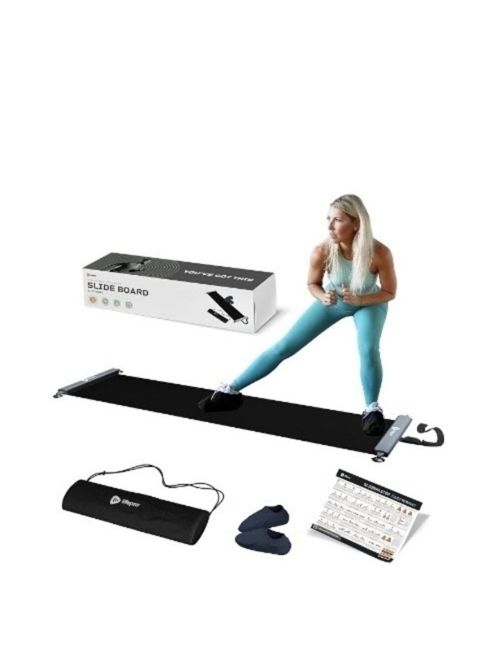 Skate Fit Balance Board by Series-8 Fitness, Non-Slip Base, Black, Gym Training